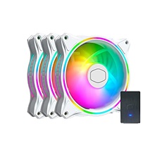COOLER MASTER Rendszerhűtő Ventilátor MASTERFAN MF120 HALO 3IN1 WHITE EDITION, Gen2 RGB, fehér, 3db/csomag