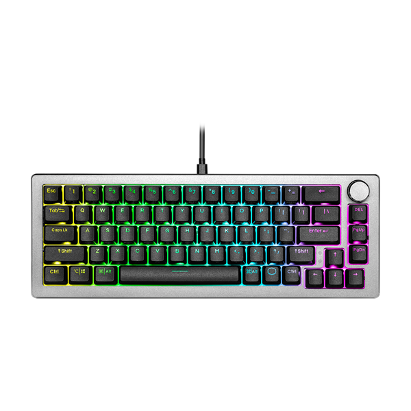 COOLER MASTER Vezetékes Billentyűzet CK720 65% RGB Mechanikus Gaming, White Switch, magyar, szürke