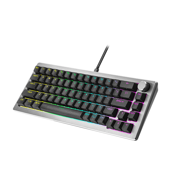 COOLER MASTER Vezetékes Billentyűzet CK720 65% RGB Mechanikus Gaming, White Switch, magyar, szürke