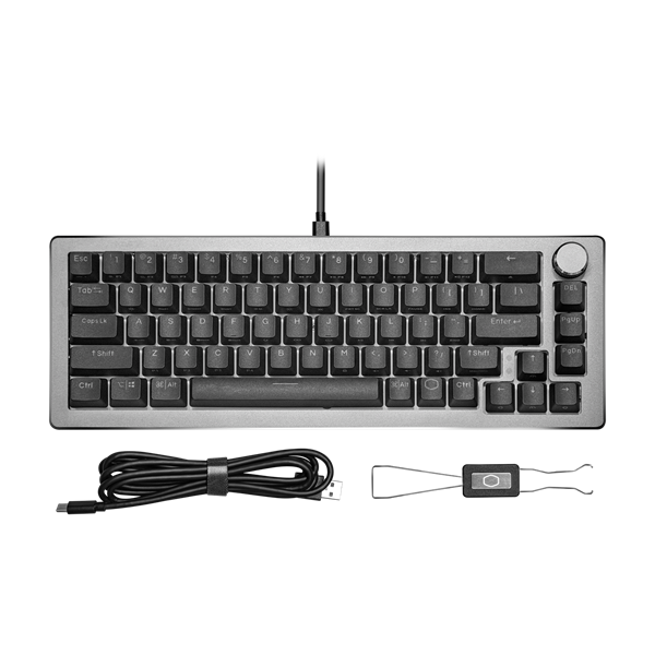 COOLER MASTER Vezetékes Billentyűzet CK720 65% RGB Mechanikus Gaming, White Switch, magyar, szürke