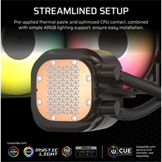 CORSAIR CPU hűtő NAUTILUS 240 RS ARGB Liquid CPU Cooler (vízhűtés), 2 Ventilátoros, LGA1851 támogatással, fekete
