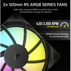 CORSAIR CPU hűtő NAUTILUS 240 RS ARGB Liquid CPU Cooler (vízhűtés), 2 Ventilátoros, LGA1851 támogatással, fekete