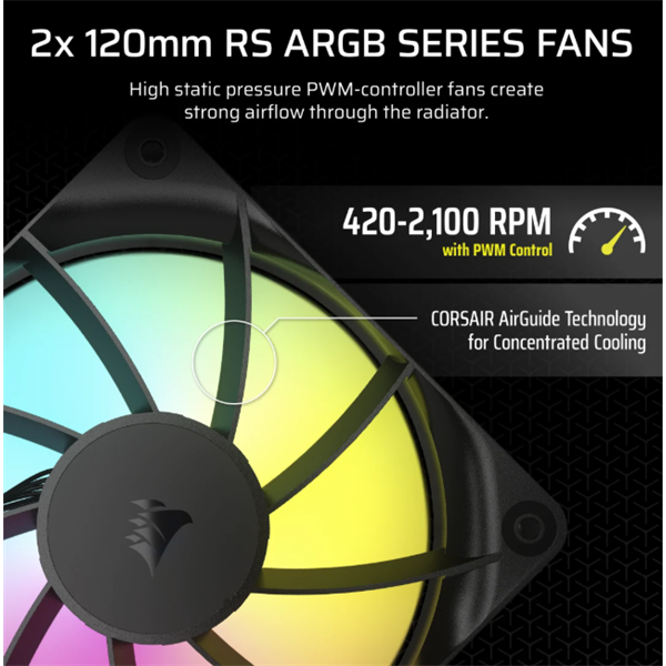 CORSAIR CPU hűtő NAUTILUS 240 RS ARGB Liquid CPU Cooler (vízhűtés), 2 Ventilátoros, LGA1851 támogatással, fekete