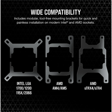 CORSAIR CPU hűtő iCUE H100i RGB ELITE (vízhűtés), 2 Ventilátoros, LGA1700 támogatással, fekete