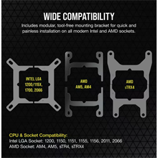CORSAIR CPU hűtő iCUE H150i ELITE CAPELLIX XT (vízhűtés), 3 Ventilátoros, LGA1700 támogatással, fekete