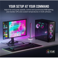 CORSAIR CPU hűtő iCUE LINK H100i RGB AIO (vízhűtés), 2 Ventilátorots, LGA1700 támogatással, fekete