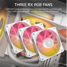 CORSAIR CPU hűtő iCUE LINK TITAN 360 RX LCD (vízhűtés), 3 Ventilátorots, LGA1700 és LGA1851 támogatással, fehér
