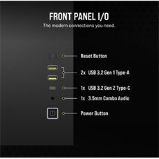 CORSAIR Ház 2500D AIRFLOW, Tápegység nélkül, Edzett Üveg, fekete