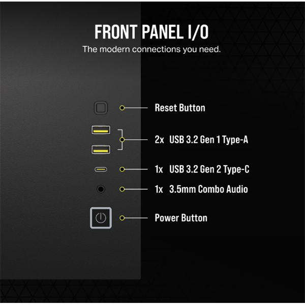 CORSAIR Ház 2500D AIRFLOW, Tápegység nélkül, Edzett Üveg, fekete