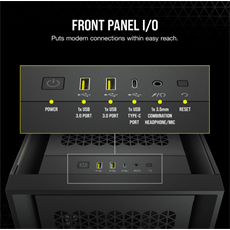 CORSAIR Ház 5000D AIRFLOW, Tápegység nélkül, Edzett Üveg, fekete