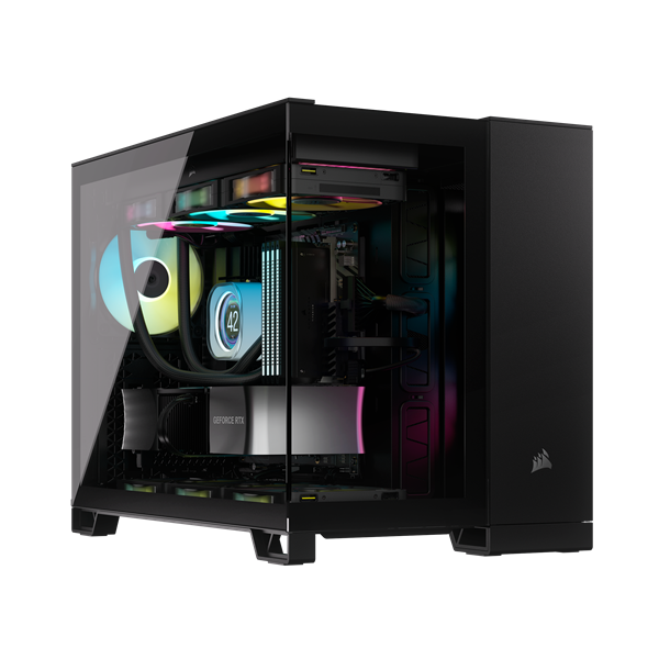 CORSAIR Ház iCUE LINK 2500X RGB, 2x RX120 RGB Ventilátor, Tápegység nélkül, Edzett Üveg, fekete