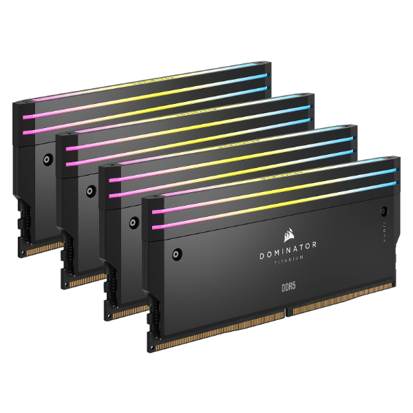 CORSAIR Memória DOMINATOR TITANIUM RGB DDR5 96GB 6400MHz CL32, INTEL (Kit of 4), fekete