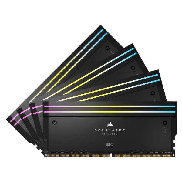 CORSAIR Memória DOMINATOR TITANIUM RGB DDR5 96GB 6400MHz CL32, INTEL (Kit of 4), fekete