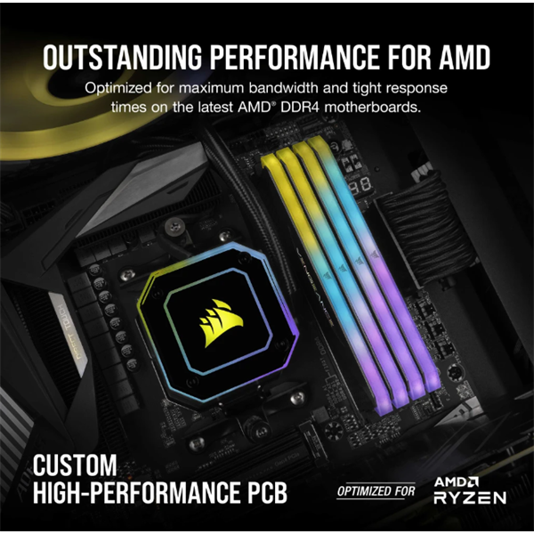 CORSAIR Memória VENGEANCE RGB DDR4 32GB 3600MHz C16 RT (Kit of 2), fekete