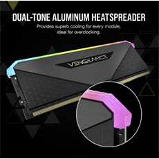 CORSAIR Memória VENGEANCE RGB DDR4 32GB 3600MHz C16 RT (Kit of 2), fekete