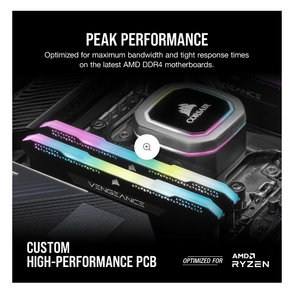 CORSAIR Memória VENGEANCE RGB PRO DDR4 32GB 3600MHz C18 SL (Kit of 2), SPD 2666MHz, fekete