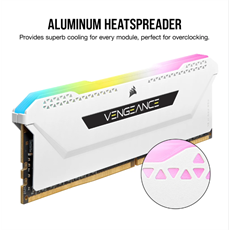 CORSAIR Memória VENGEANCE RGB PRO DDR4 32GB 3600MHz C18 SL (Kit of 2), fehér