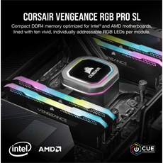 CORSAIR Memória VENGEANCE RGB PRO DDR4 32GB 3600MHz C18 SL (Kit of 2), fekete