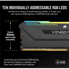 CORSAIR Memória VENGEANCE RGB PRO DDR4 32GB 3600MHz C18 SL (Kit of 2), fekete