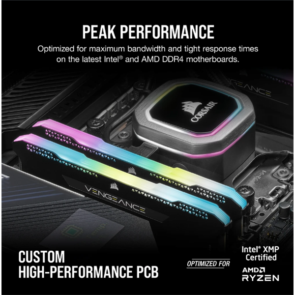 CORSAIR Memória VENGEANCE RGB PRO DDR4 32GB 3600MHz C18 SL (Kit of 2), fekete
