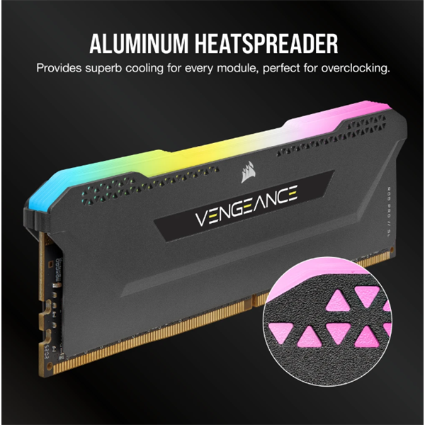 CORSAIR Memória VENGEANCE RGB PRO DDR4 32GB 3600MHz C18 SL (Kit of 2), fekete
