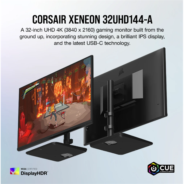 CORSAIR Monitor Gaming 32" XENEON 32UHD144-A, 144Hz, IPS UHD, 3840x2160, HDR600, 2xHDMI2.1/1xDisplayport1.4