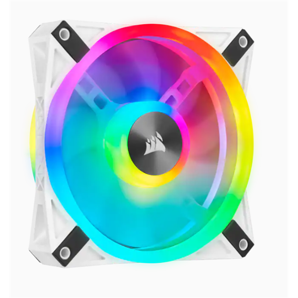 CORSAIR Rendszerhűtő Ventilátor, iCUE QL120 RGB, 12cm, fehér