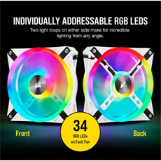 CORSAIR Rendszerhűtő Ventilátor, iCUE QL120 RGB, 12cm, fehér