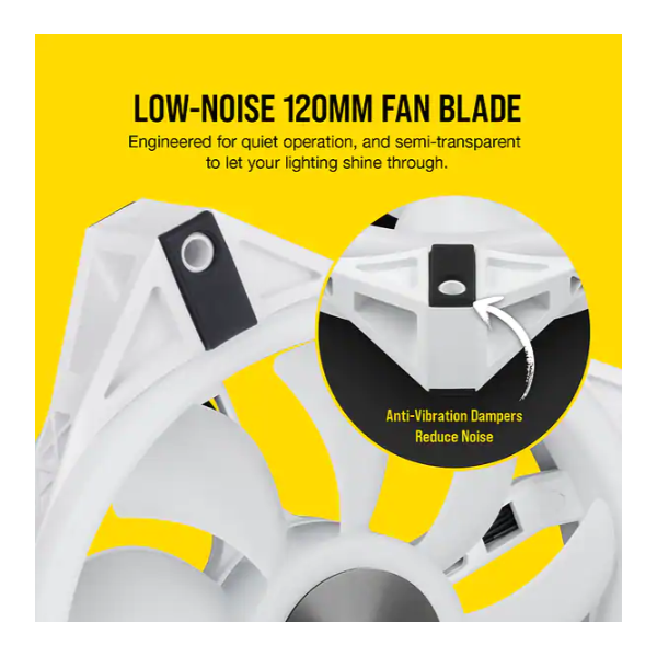 CORSAIR Rendszerhűtő Ventilátor, iCUE QL120 RGB, 12cm, fehér