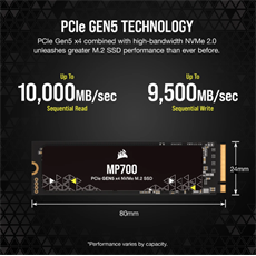 CORSAIR SSD MP700 M.2 2280 PCIe 5.0 1000GB NVMe