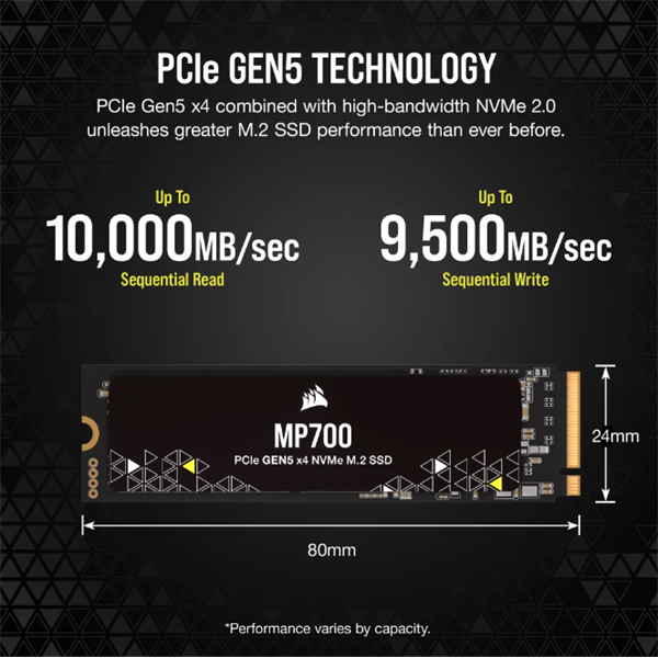 CORSAIR SSD MP700 M.2 2280 PCIe 5.0 1000GB NVMe