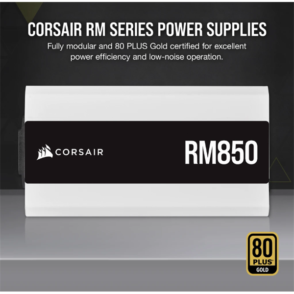 CORSAIR Tápegység Moduláris, RM White Series™ RM850, 850W, ATX, BOX, 80+ Gold