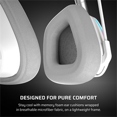 CORSAIR Vezeték Nélküli Headset, VOID v2 Wireless Gaming Headset, Dolby Atmos, fehér