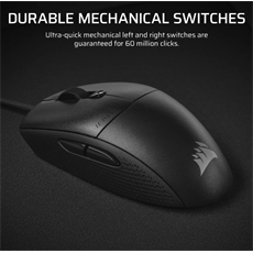 CORSAIR Vezetékes Egér Gaming, M55 Lightwight, 6 programozható gomb, Ultra-könnyű, 16000dpi, fekete