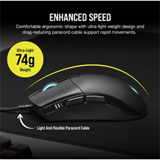 CORSAIR Vezetékes Egér Gaming, SABRE RGB PRO CHAMPION SERIES, 6 programozható gomb, RGB Világítás, 18000dpi, fekete
