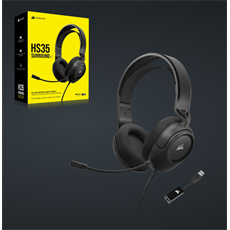 CORSAIR Vezetékes Headset, HS35 SURROUND v2 Gaming, Multiplatform, fekete