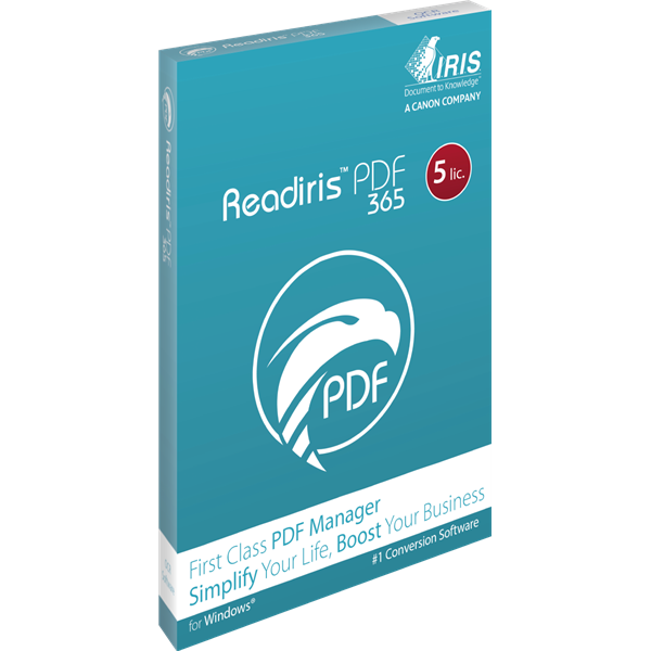 CANON IRIScan Readiris PDF Family 365 - 5lic Win - Box PDF Manager