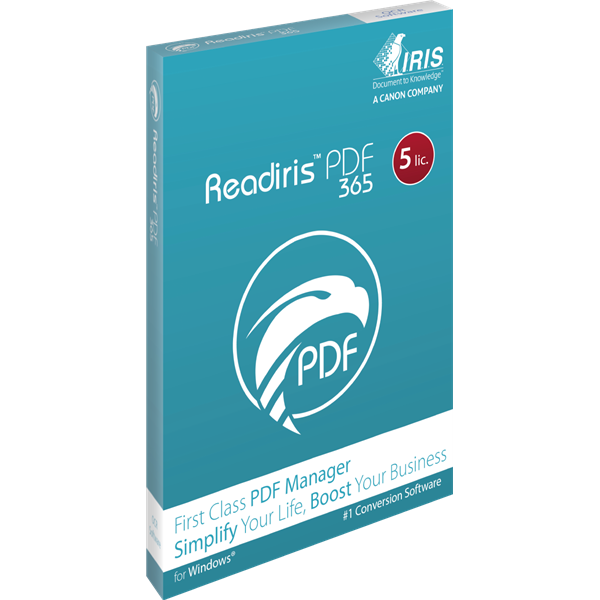 Canon IRIScan Readiris PDF Family 365 - 5lic Win - Box PDF Manager