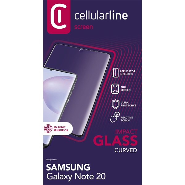 Cellularline Képernyővédő fólia, ANTISHOCK TEMPERED GLASS GALAXY NOTE 20