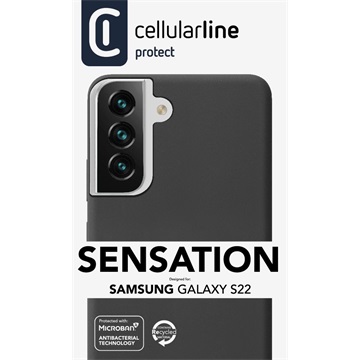 Cellularline Sensation Samsung Galaxy S22 puha fekete szilikon tok