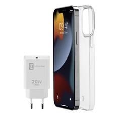 Cellularline kit iPhone 13 Pro Max STARTKITIPH13PRM töltő (USB-C)+átlátszó tok
