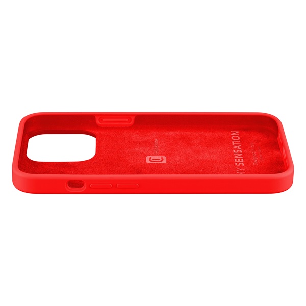 Cellularline tok iPhone 13 Pro SENSATIONIPH13PROR puha műanyag tok Microban® technológiával, piros