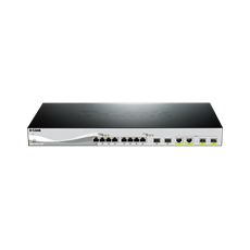 D-LINK Switch 12x10Gbps + 2xGigabit SFP+ 2xGigabit kombó SFP+ 1 konzol port Menedzselhető Rackes, DXS-1210-16TC/E