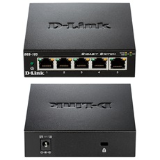D-LINK Switch 5x1000Mbps Fémházas Asztali, DGS-105/E
