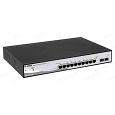 D-LINK Switch 8x1000Mbps (8xPOE) + 2xGigabit SFP Menedzselhető Rackes, DGS-1210-10P/E