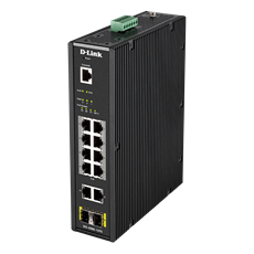 D-LINK Switch Ipari 10x1000Mbps (8xPOE) + 2xSFP + 1x konzol port Menedzselhető Fémházas,DIS-200G-12PS