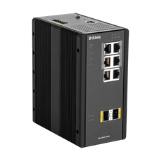 D-LINK Switch Ipari 6x1000Mbps (4xPOE) + 2xSFP Menedzselhető Rackes, DIS-300G-8PSW