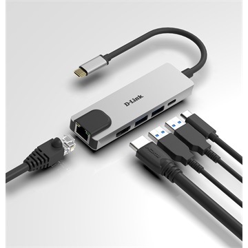D-LINK USB-C HUB 2xUSB + 1xHDMI + 1xUSB Type-C + 1xLAN, DUB-M520