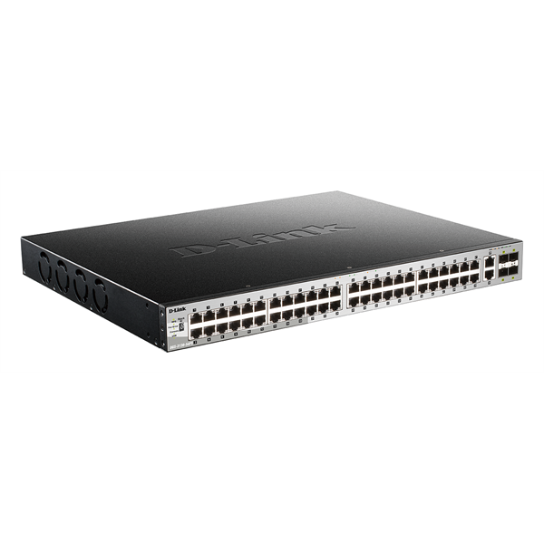 D-LINK Switch 48x1000Mbps (48xPOE) + 2xGigabit + 4xGigabit SFP+ Menedzselhető Rackes, DGS-3130-54PS/E