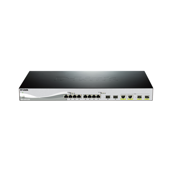 D-LINK Switch 12x10Gbps + 2xGigabit SFP+ 2xGigabit kombó SFP+ 1 konzol port Menedzselhető Rackes, DXS-1210-16TC/E